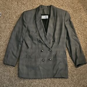 Casual Corner Gray Double-Breasted Blazer